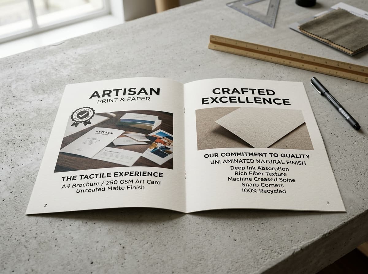 Folded 250 GSM A4 and A8 art card brochures - Slide 4