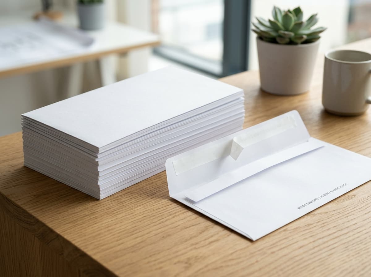 80 GSM Super Sunshine bright white corporate business correspondence envelopes