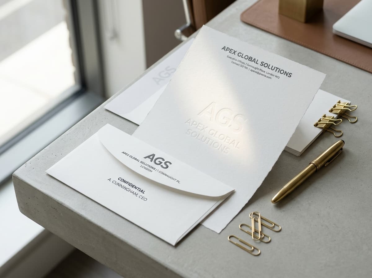 Alabaster letterhead and matching custom envelope set - Slide 4